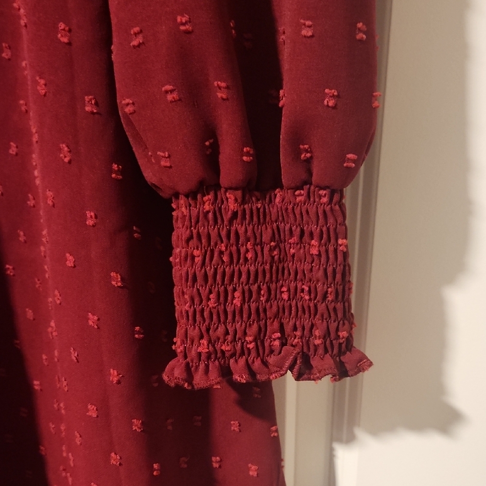 SHEIN Burgundy Long Sleeve Dress - Picture 2 of 6